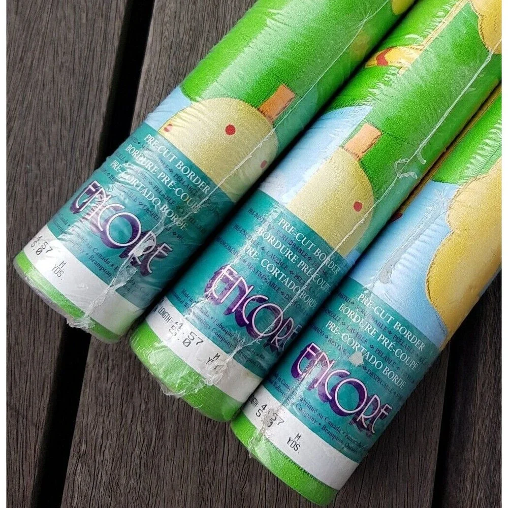 Encore Wallpaper Border 3 Rolls 5 Yards Each KA49044 Prepasted Kids Toy Trains